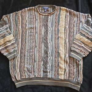 Roundtree & Yorke Big Man 4XL Vintage Coogi Style 3D Knit Sweater